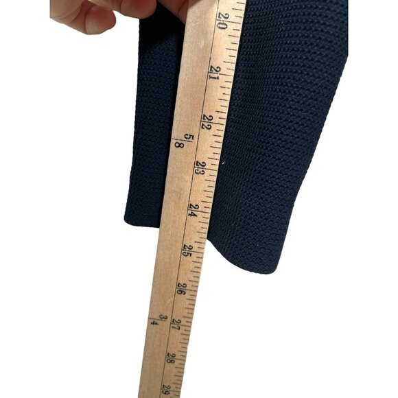 Zara Kate Navy Blazer structured textured waffle gold button blazer sz L - Picture 7 of 9